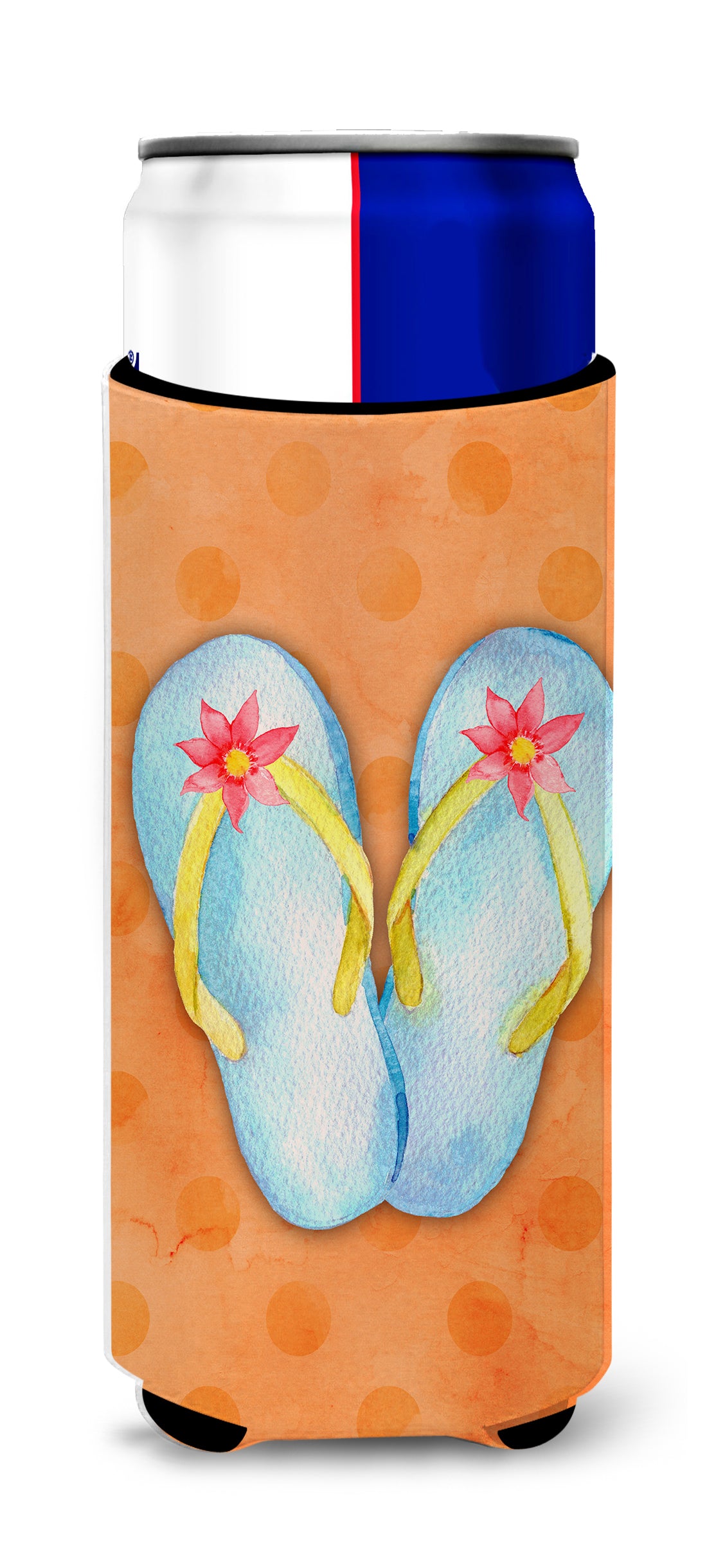 Flip Flops Orange Polkadot  Ultra Hugger for slim cans BB8183MUK  the-store.com.