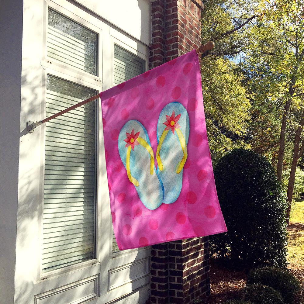 Flip Flops Pink Polkadot Flag Canvas House Size BB8184CHF  the-store.com.