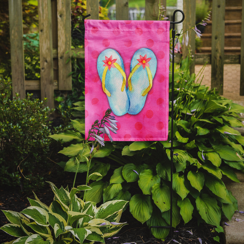 Flip Flops Pink Polkadot Flag Garden Size BB8184GF  the-store.com.