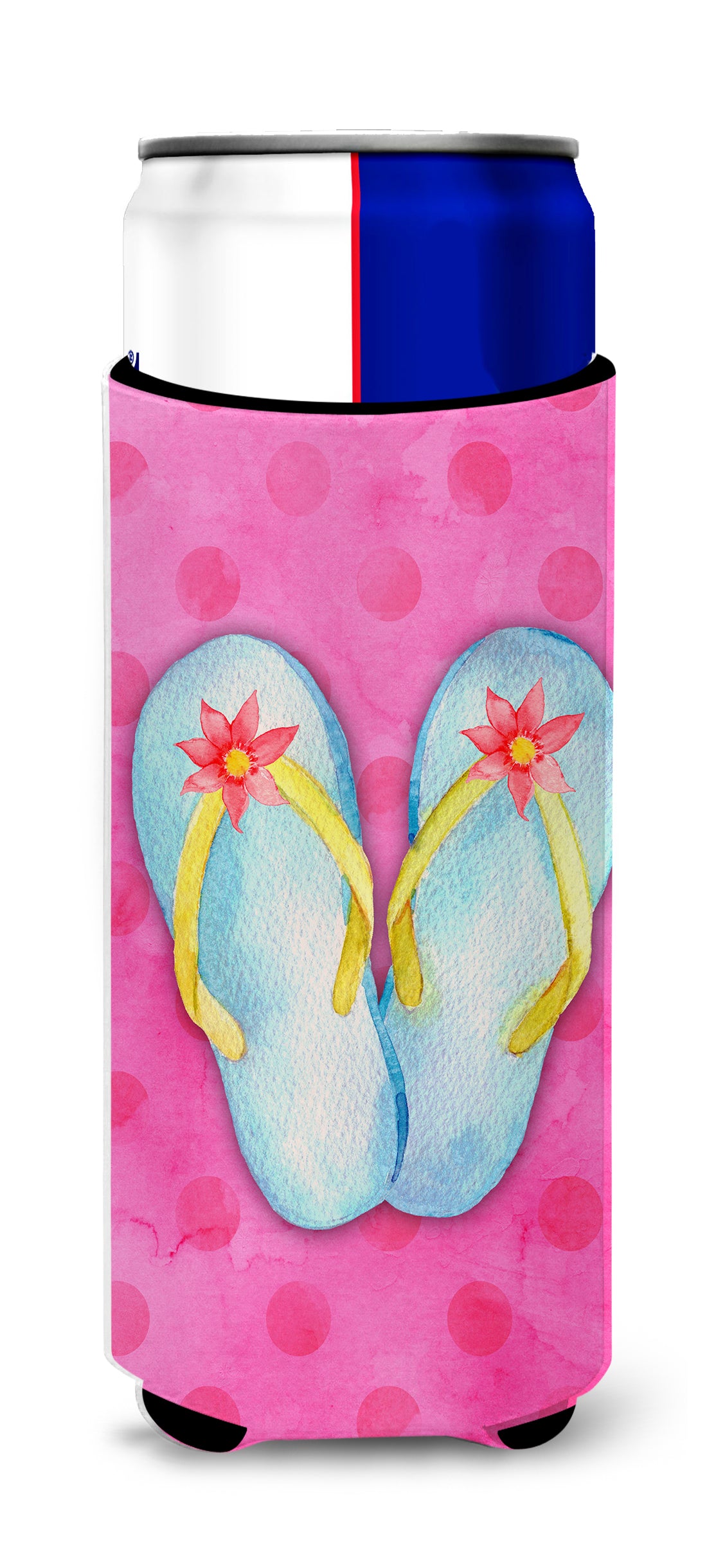 Flip Flops Pink Polkadot  Ultra Hugger for slim cans BB8184MUK  the-store.com.