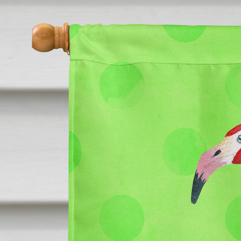 Flamingo Green Polkadot Flag Canvas House Size BB8185CHF  the-store.com.