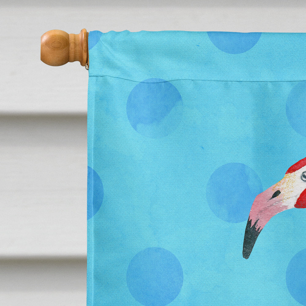 Flamingo Blue Polkadot Flag Canvas House Size BB8186CHF  the-store.com.