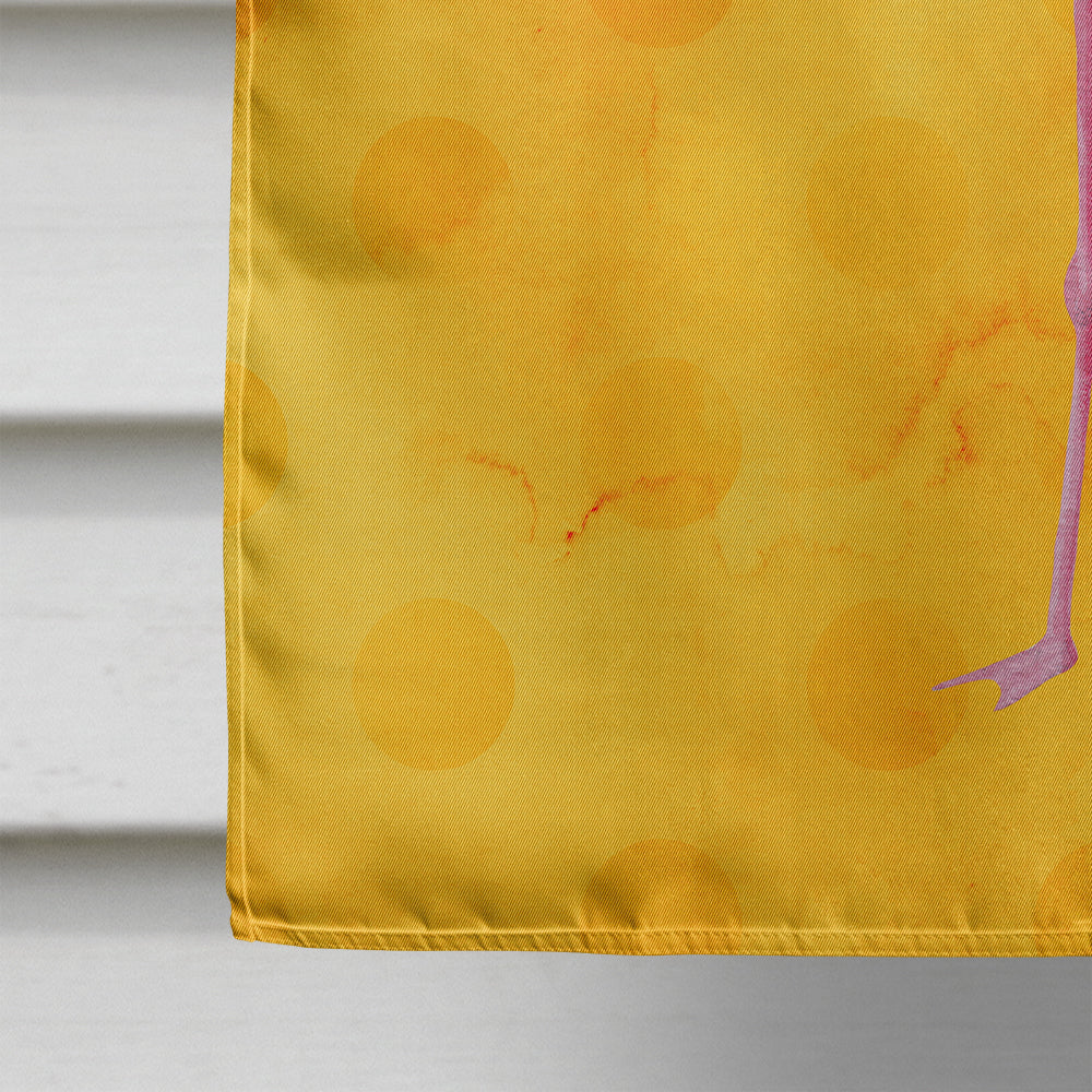 Flamingo Yellow Polkadot Flag Canvas House Size BB8187CHF  the-store.com.