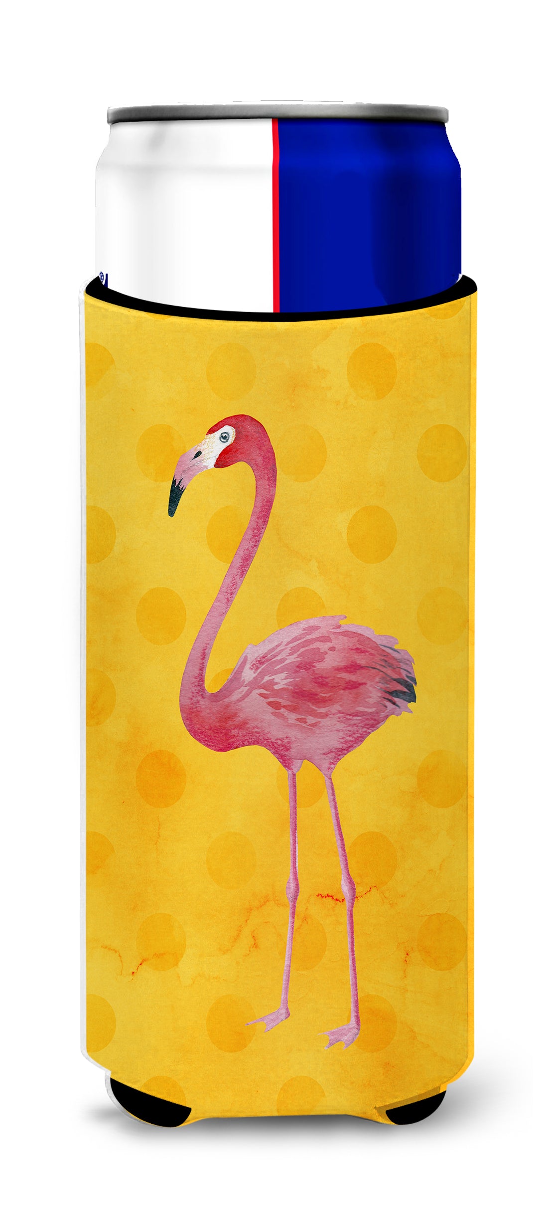 Flamingo Yellow Polkadot  Ultra Hugger for slim cans BB8187MUK  the-store.com.