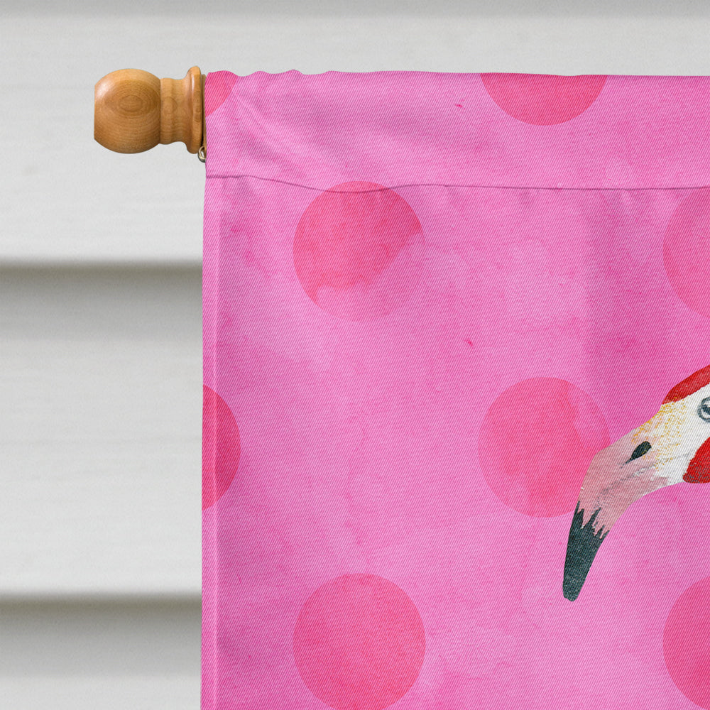 Flamingo Pink Polkadot Flag Canvas House Size BB8189CHF  the-store.com.