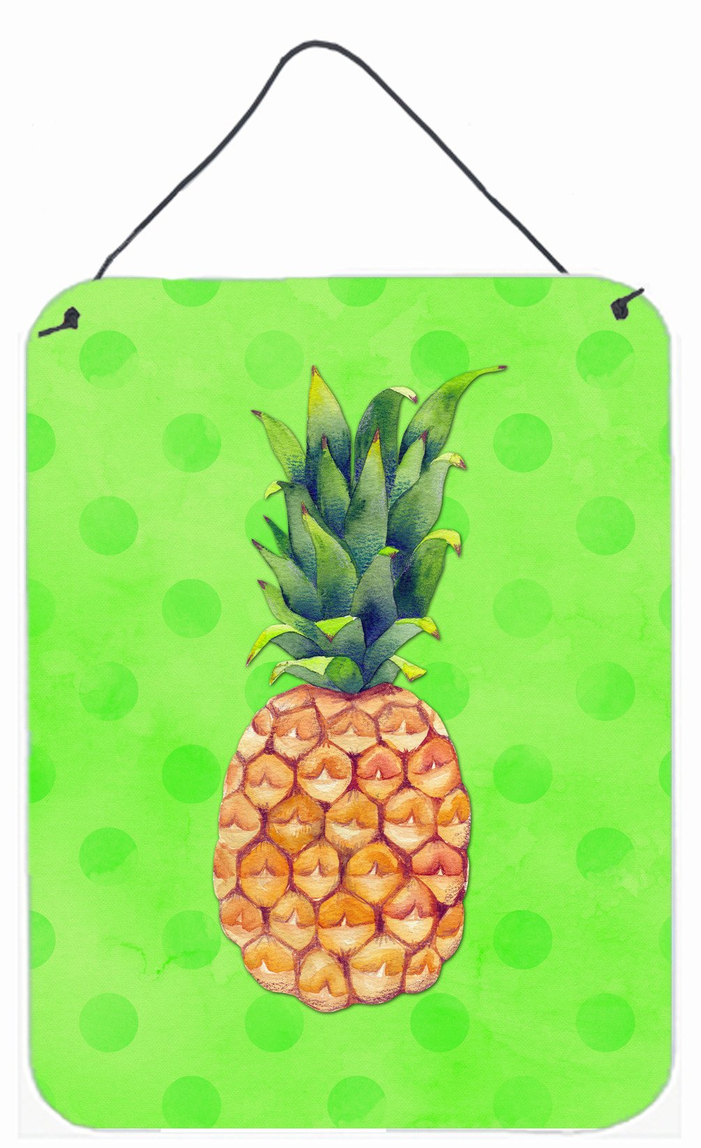 Pineapple Green Polkadot Wall or Door Hanging Prints BB8190DS1216 by Caroline's Treasures