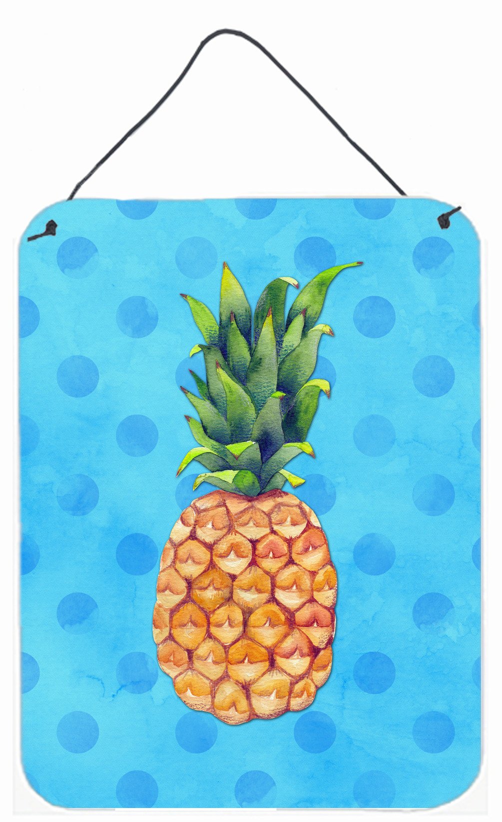 Pineapple Blue Polkadot Wall or Door Hanging Prints BB8191DS1216 by Caroline's Treasures