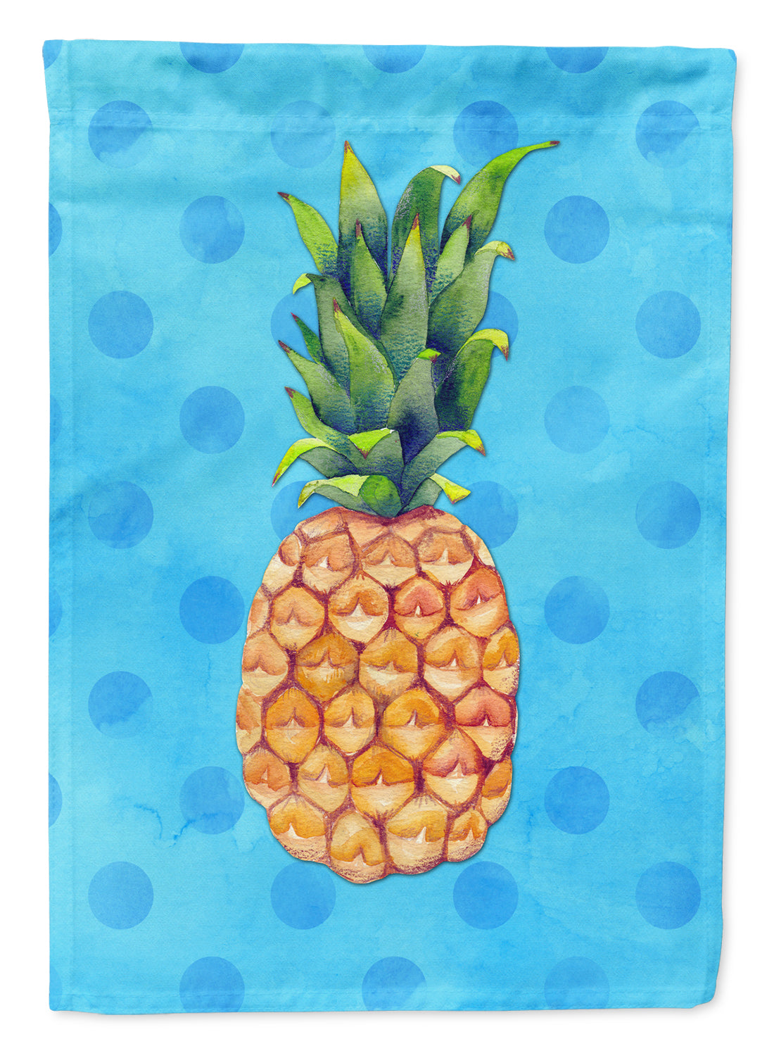 Pineapple Blue Polkadot Flag Garden Size BB8191GF  the-store.com.