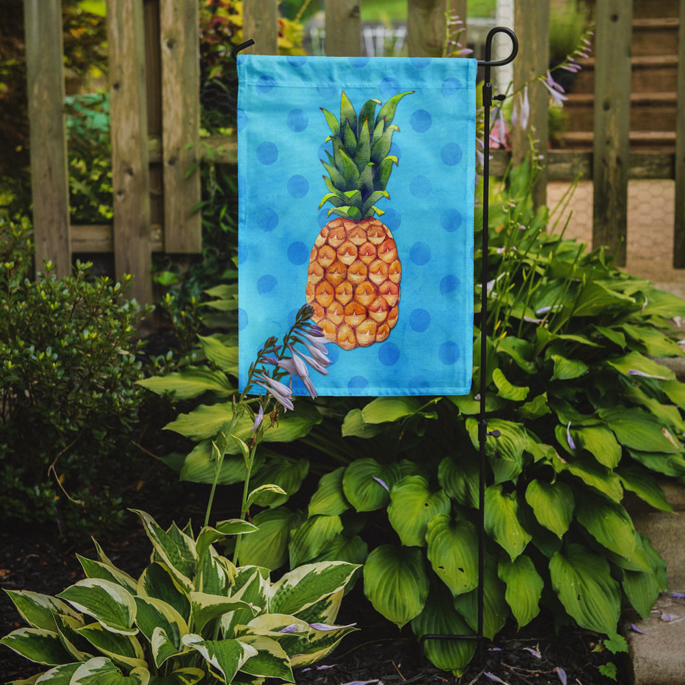 Pineapple Blue Polkadot Flag Garden Size BB8191GF  the-store.com.