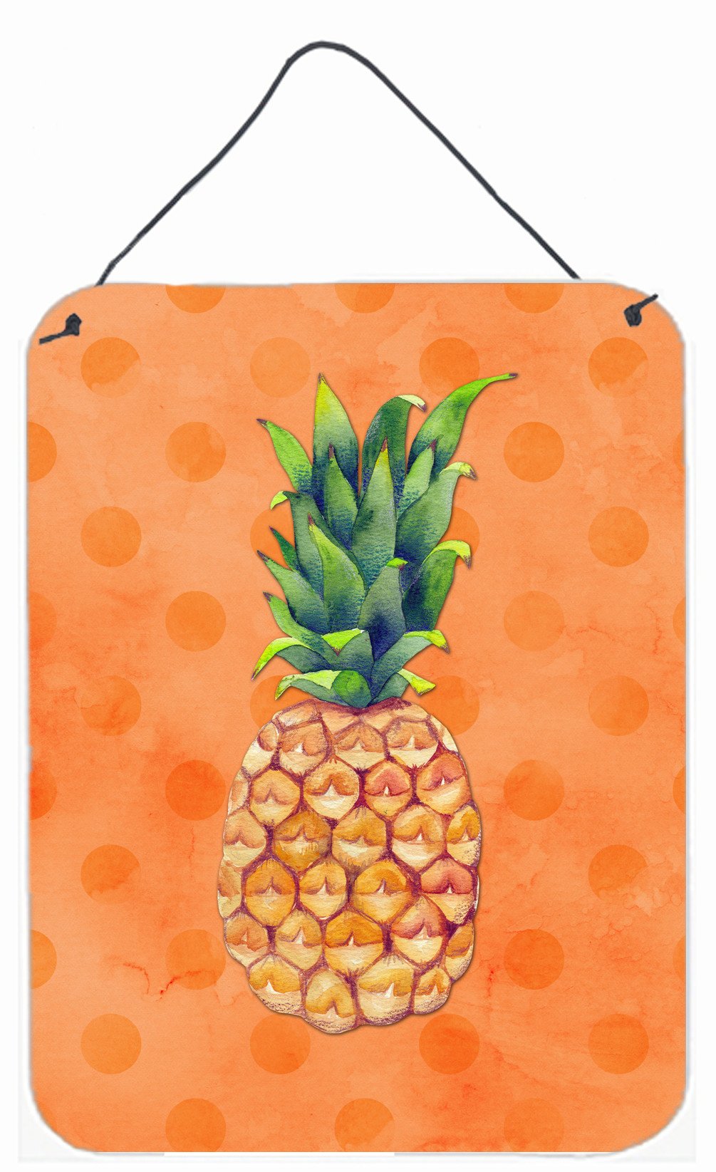 Pineapple Orange Polkadot Wall or Door Hanging Prints BB8193DS1216 by Caroline's Treasures