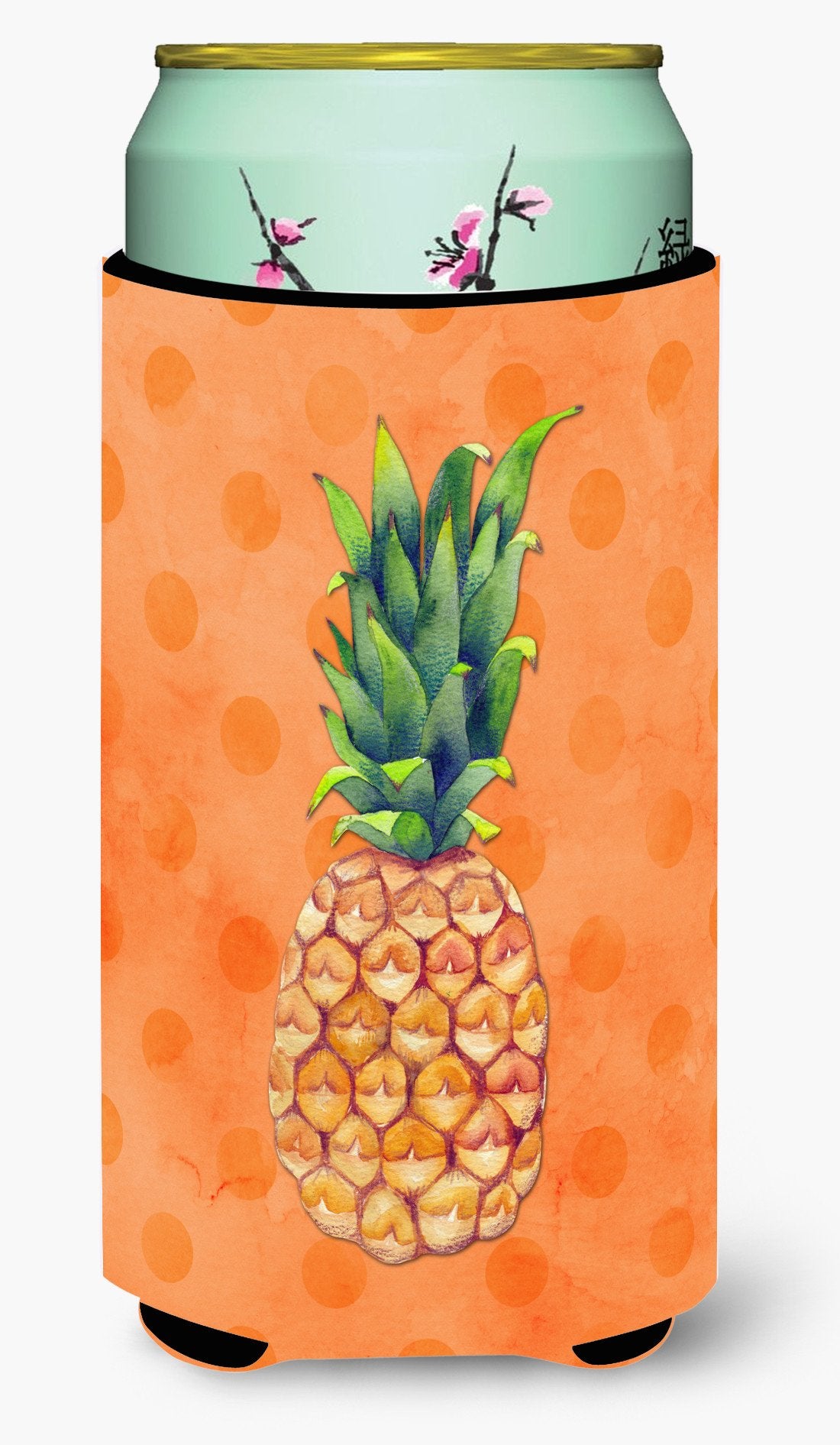 Pineapple Orange Polkadot Tall Boy Beverage Insulator Hugger BB8193TBC by Caroline's Treasures