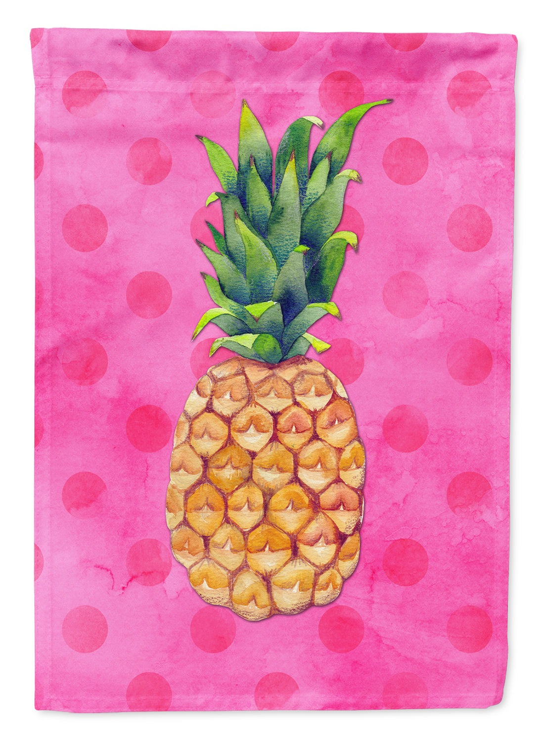 Pineapple Pink Polkadot Flag Canvas House Size BB8194CHF  the-store.com.