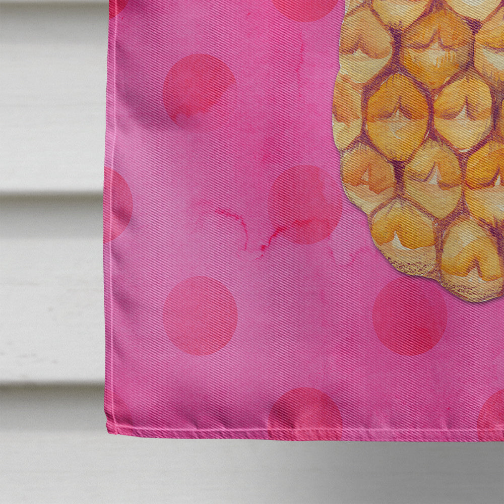 Pineapple Pink Polkadot Flag Canvas House Size BB8194CHF  the-store.com.