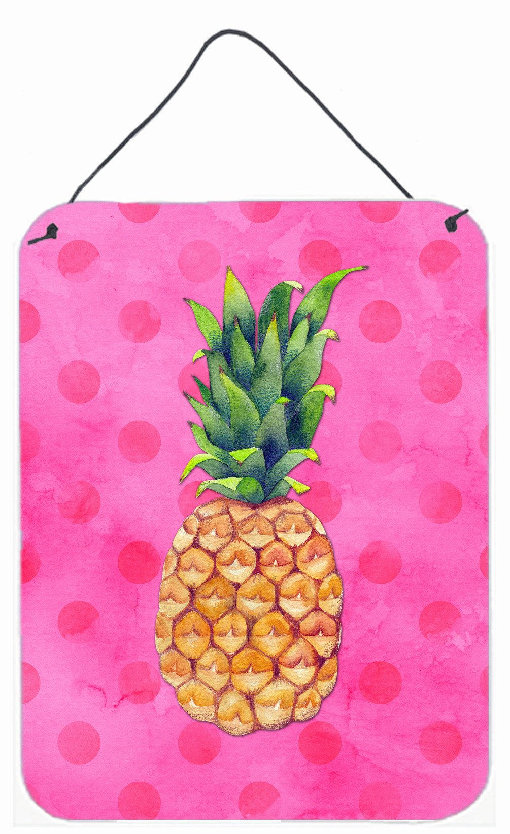 Pineapple Pink Polkadot Wall or Door Hanging Prints BB8194DS1216 by Caroline's Treasures