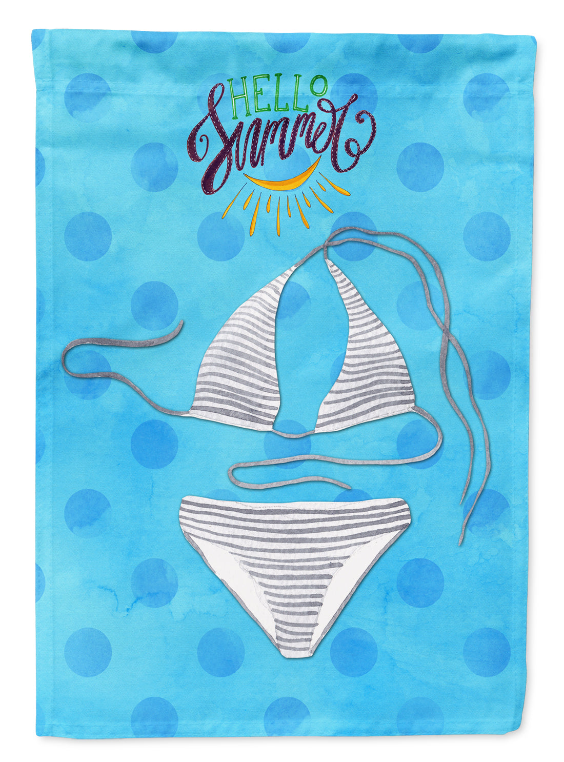 Bikini Swimsuit Blue Polkadot Flag Garden Size BB8196GF  the-store.com.