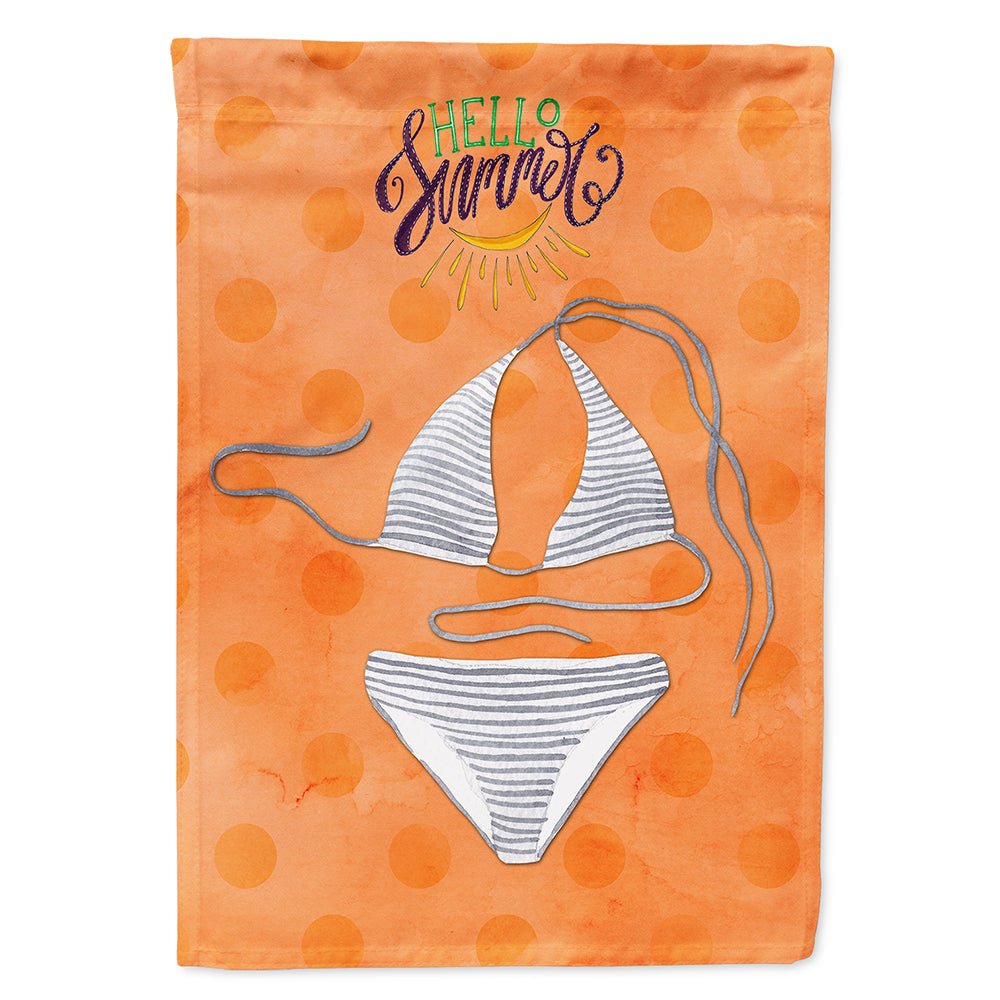 Bikini Swimsuit Orange Polkadot Flag Canvas House Size BB8198CHF  the-store.com.