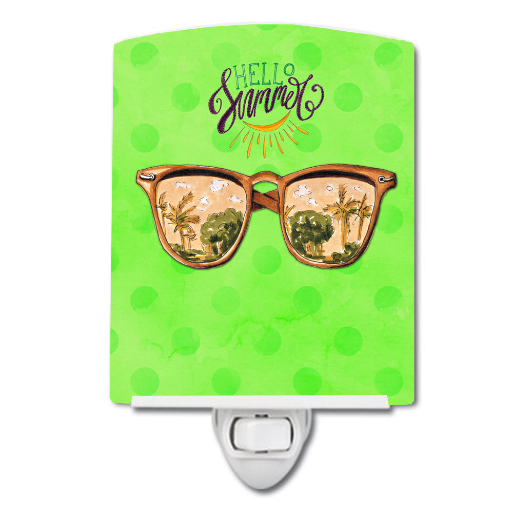 Beach Sunglasses Green Polkadot Ceramic Night Light BB8205CNL - the-store.com