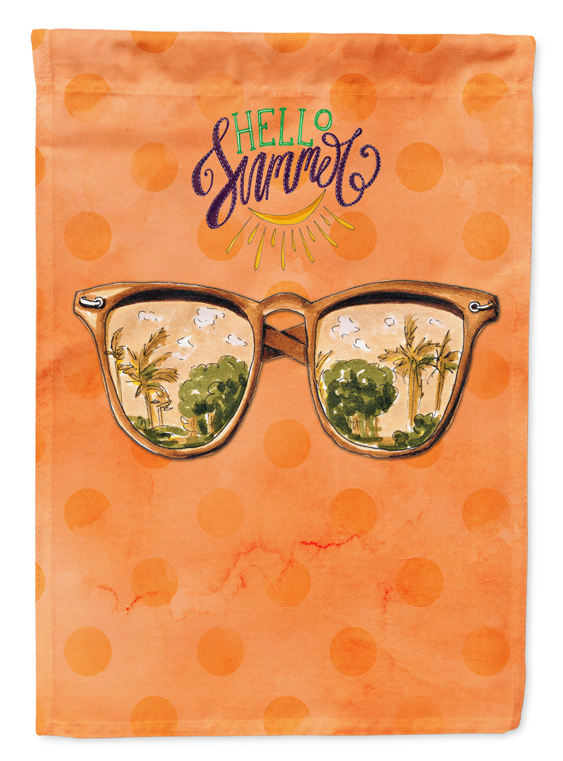 Beach Sunglasses Orange Polkadot Flag Garden Size BB8208GF  the-store.com.