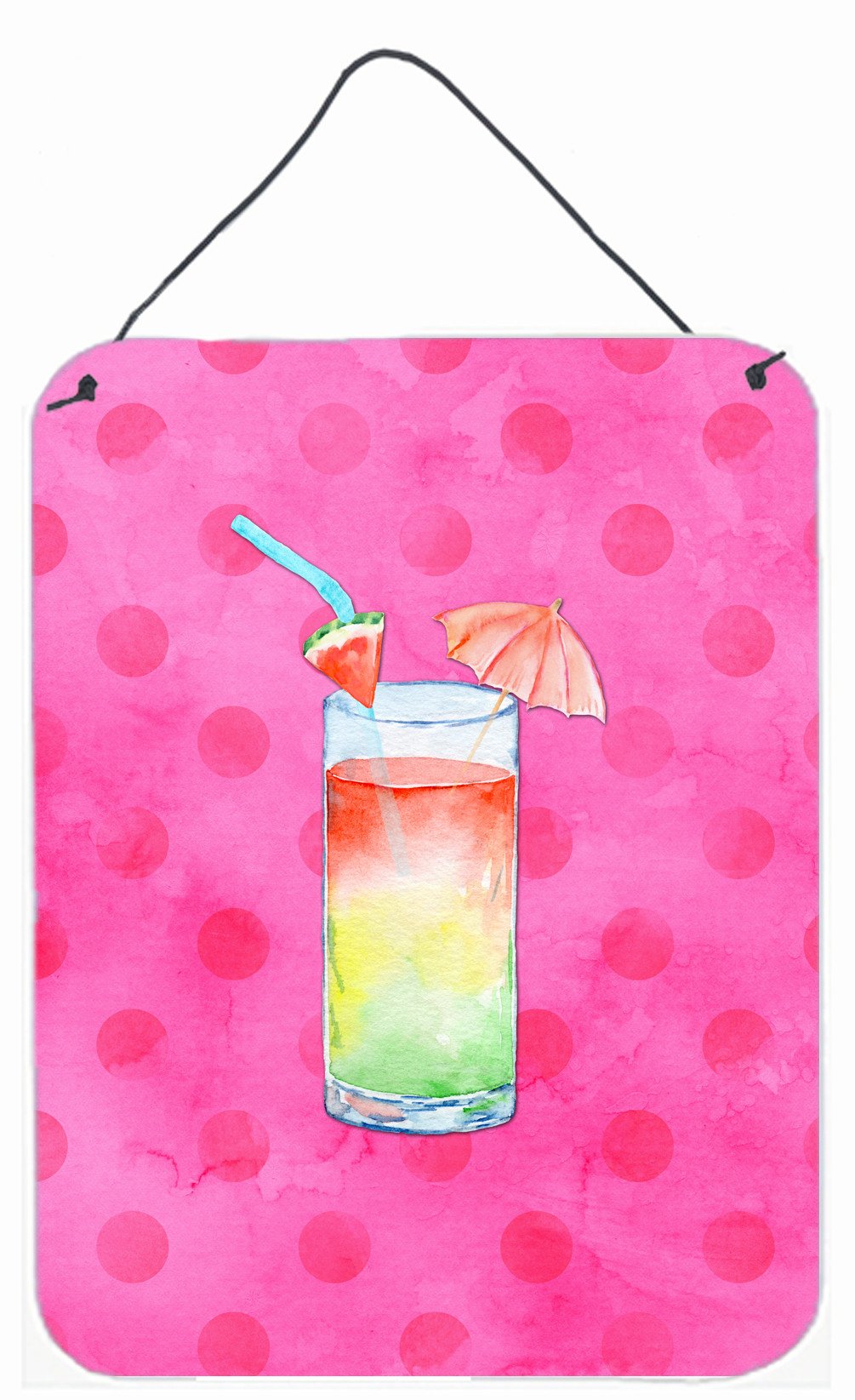 Umberella Cocktail Pink Polkadot Wall or Door Hanging Prints BB8214DS1216 by Caroline's Treasures