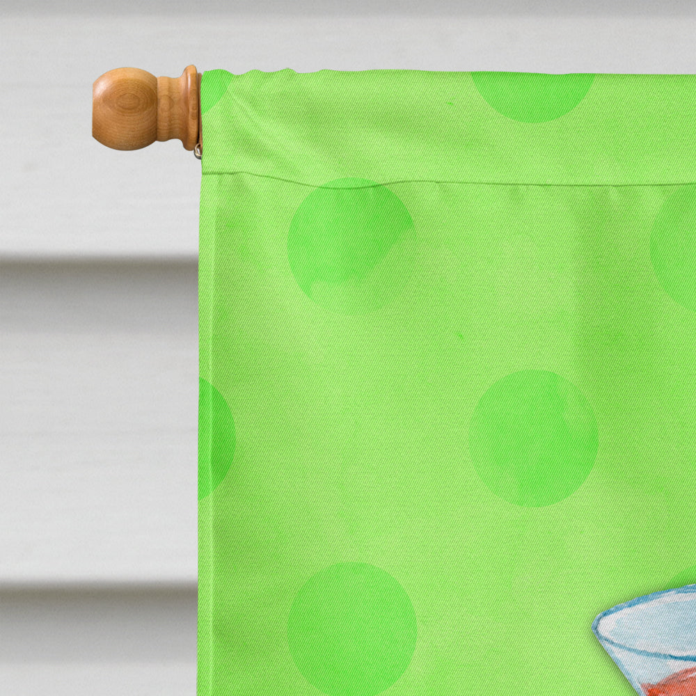 Summer Martini Green Polkadot Flag Canvas House Size BB8215CHF  the-store.com.