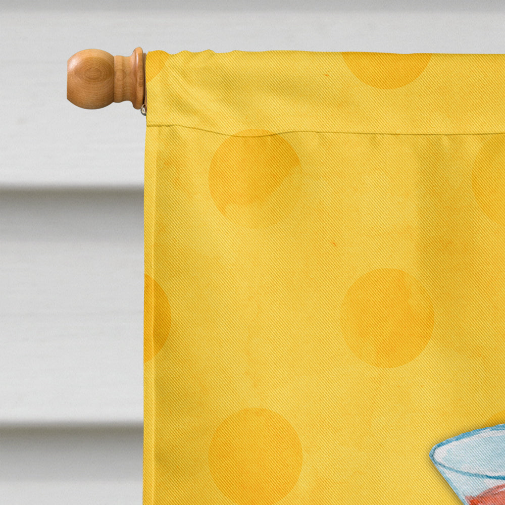 Summer Martini Yellow Polkadot Flag Canvas House Size BB8217CHF  the-store.com.