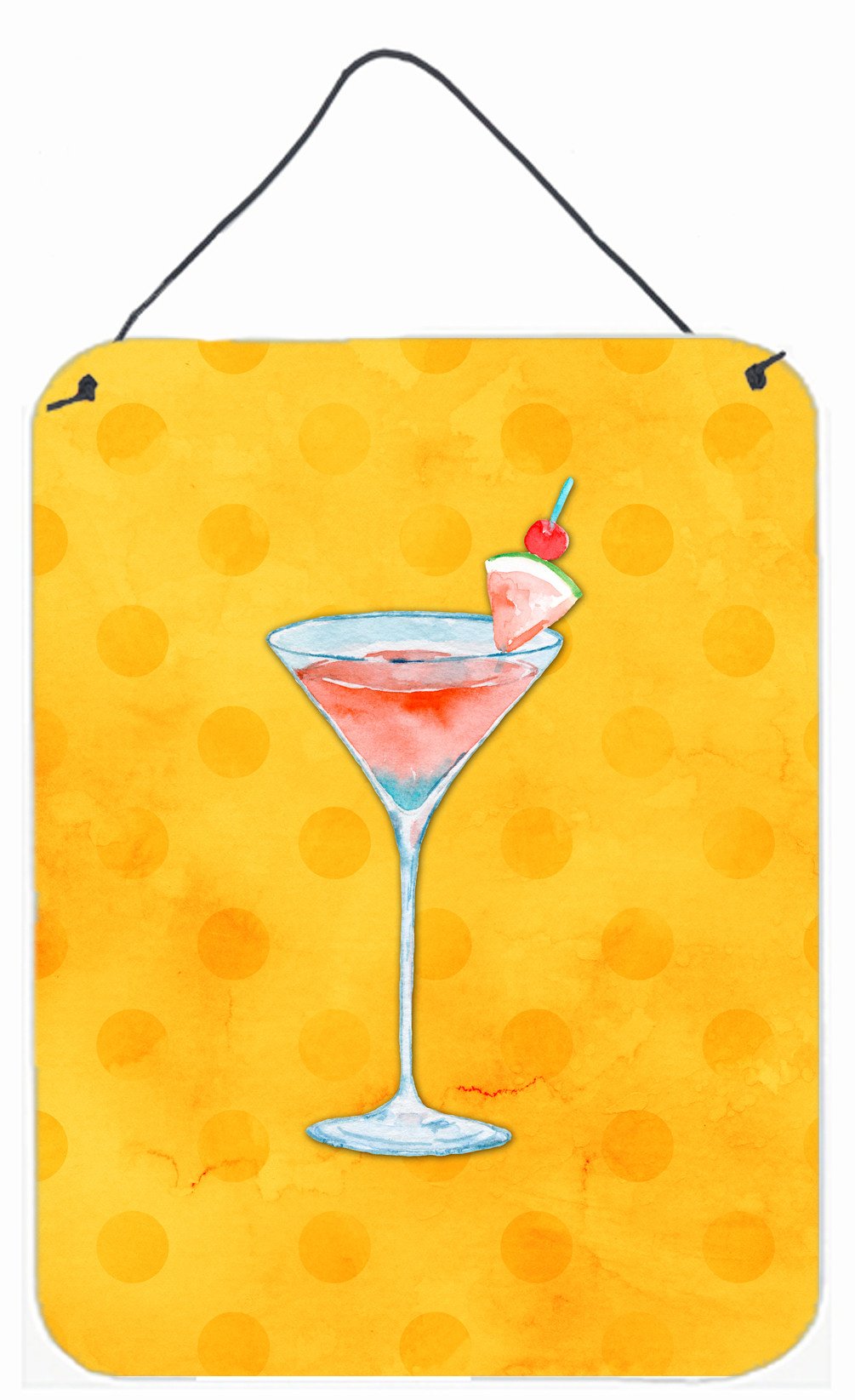 Summer Martini Yellow Polkadot Wall or Door Hanging Prints BB8217DS1216 by Caroline's Treasures