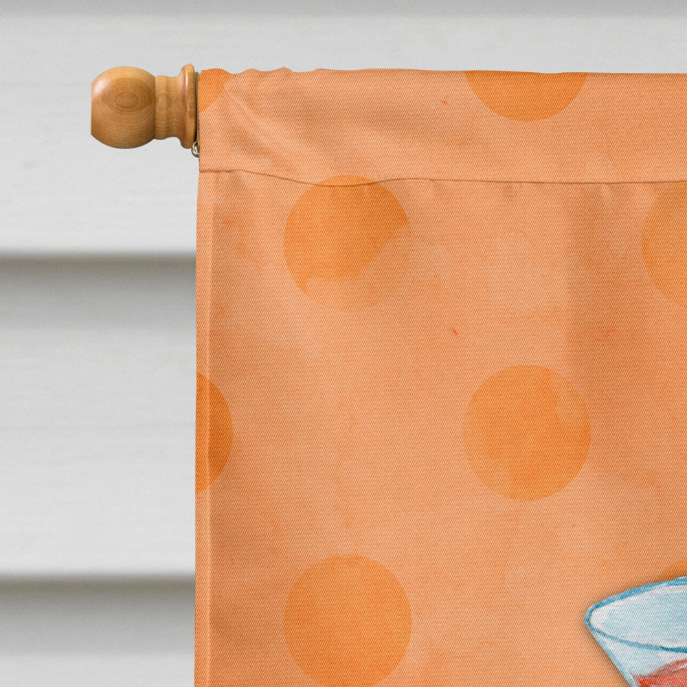 Summer Martini Orange Polkadot Flag Canvas House Size BB8218CHF  the-store.com.