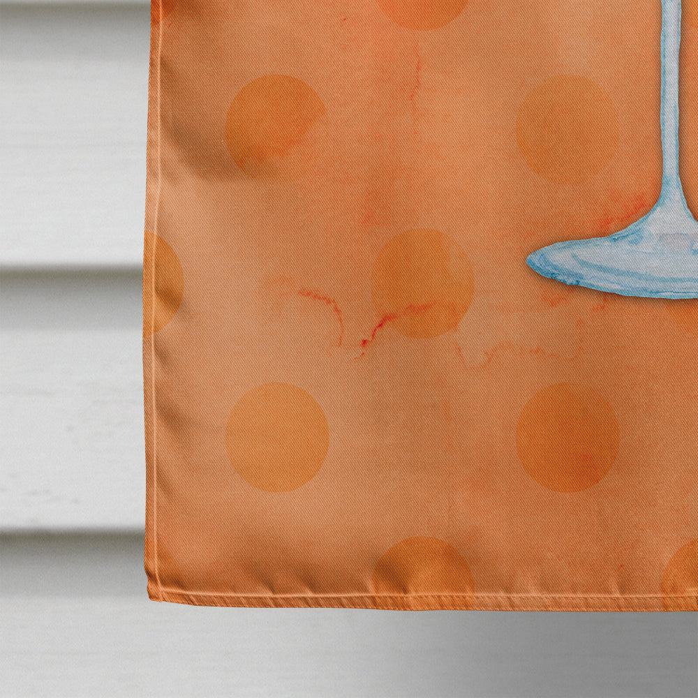 Summer Martini Orange Polkadot Flag Canvas House Size BB8218CHF  the-store.com.