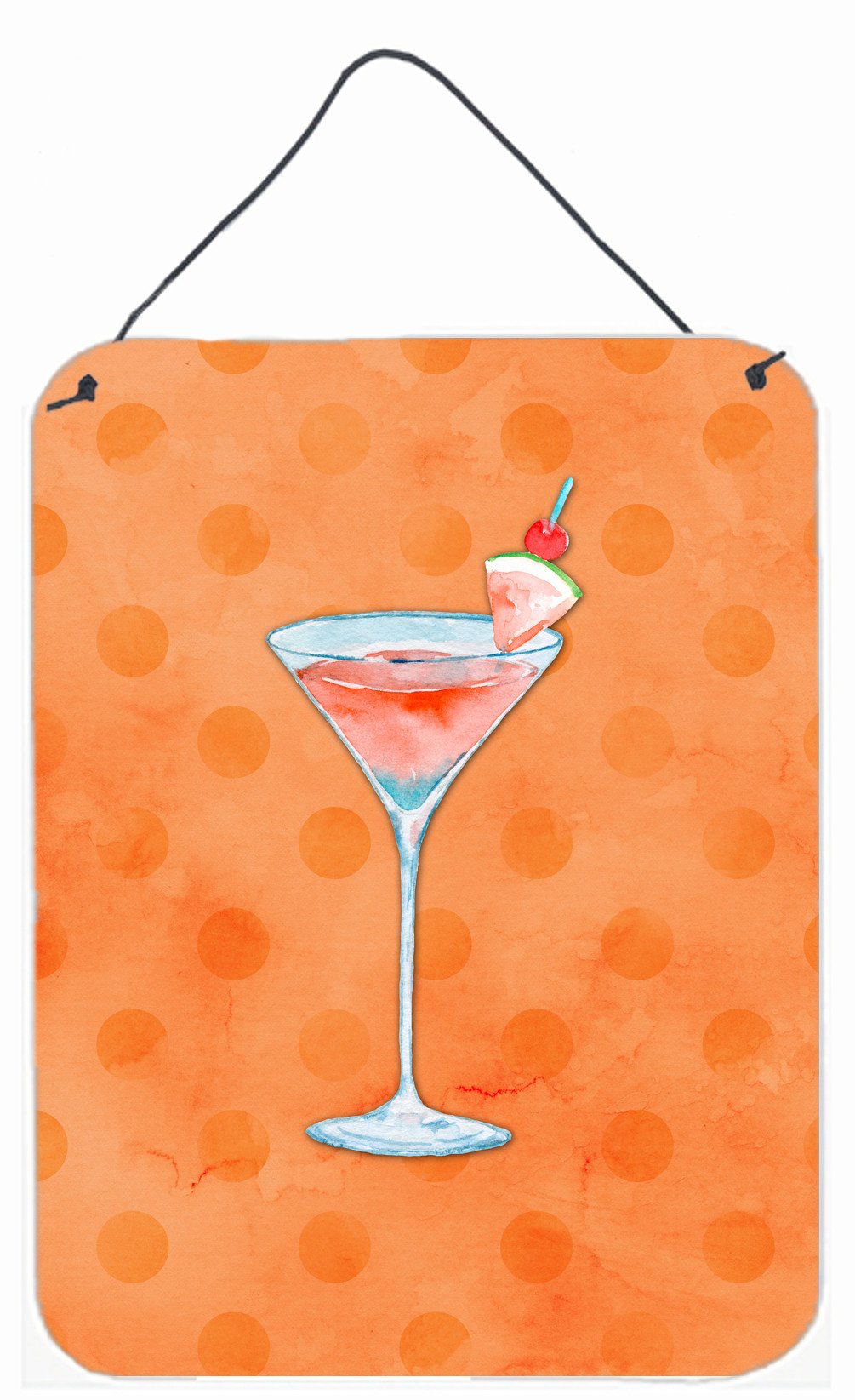 Summer Martini Orange Polkadot Wall or Door Hanging Prints BB8218DS1216 by Caroline's Treasures