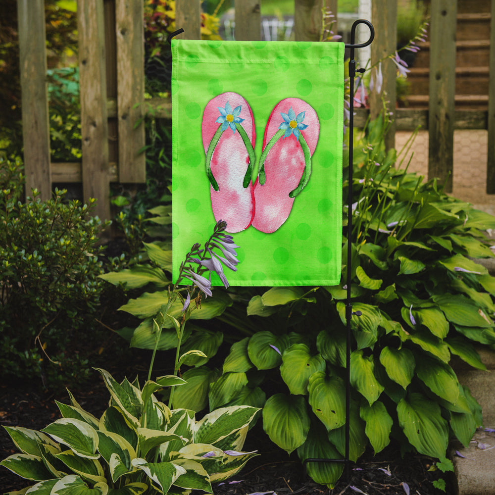 Pink Flip Flops Green Polkadot Flag Garden Size BB8220GF  the-store.com.