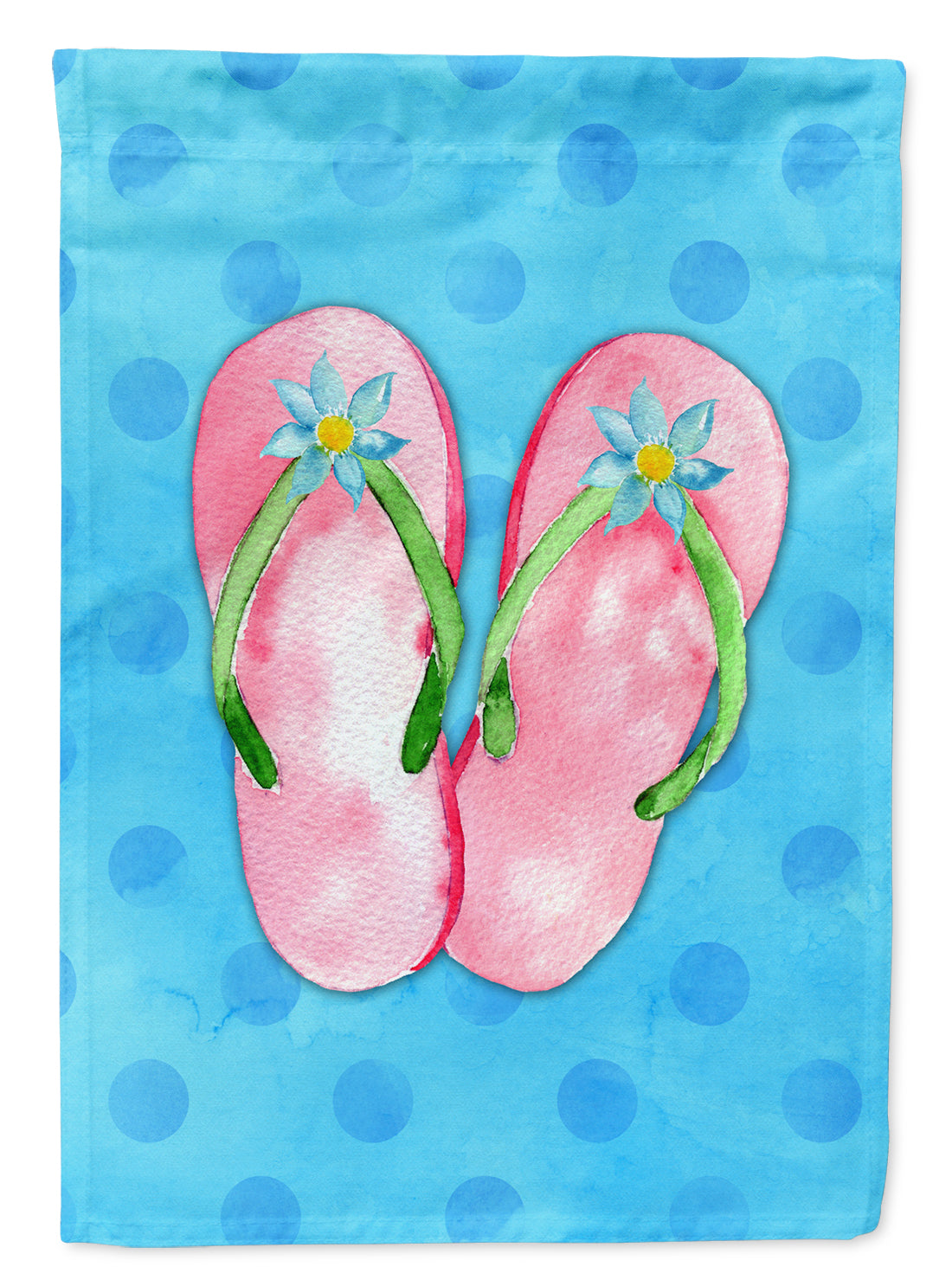 Pink Flip Flops Blue Polkadot Flag Garden Size BB8221GF  the-store.com.