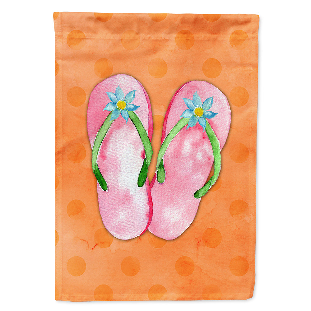 Pink Flip Flops Orange Polkadot Flag Canvas House Size BB8223CHF  the-store.com.