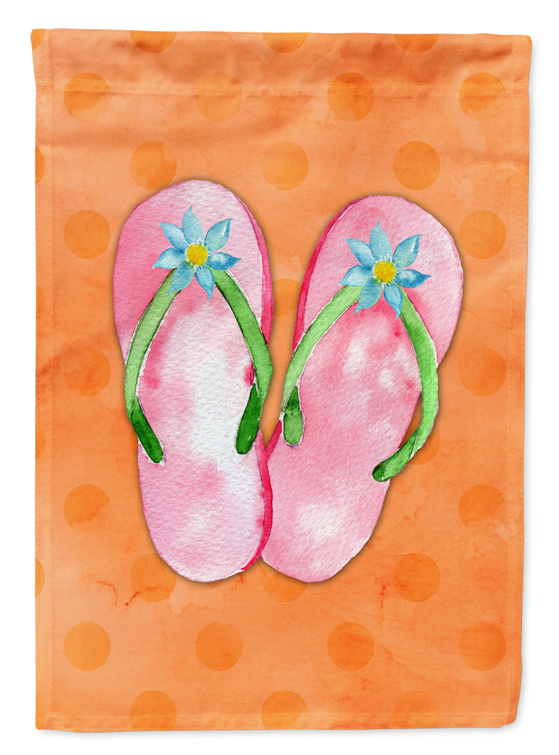 Pink Flip Flops Orange Polkadot Flag Garden Size BB8223GF  the-store.com.