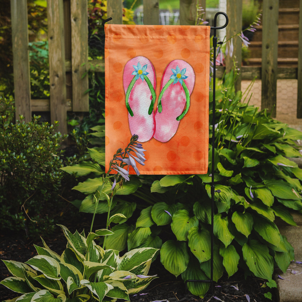 Pink Flip Flops Orange Polkadot Flag Garden Size BB8223GF  the-store.com.