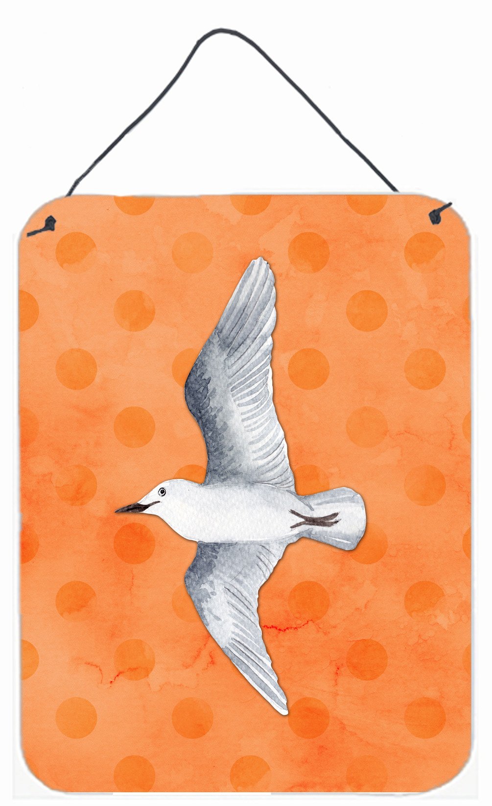 Sea Gull Orange Polkadot Wall or Door Hanging Prints BB8228DS1216 by Caroline&#39;s Treasures