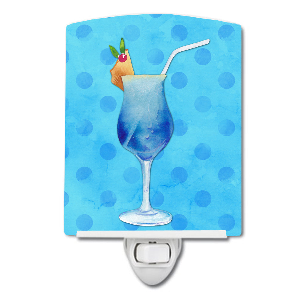 Summer Cocktail Blue Polkadot Ceramic Night Light BB8231CNL - the-store.com