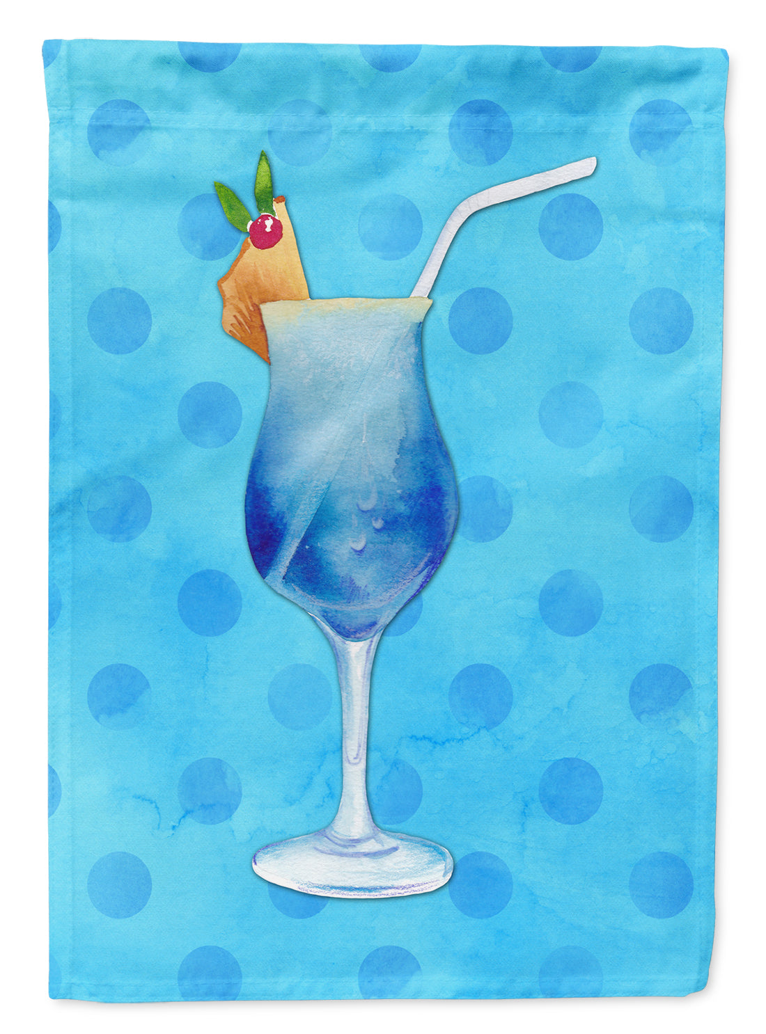 Summer Cocktail Blue Polkadot Flag Garden Size BB8231GF  the-store.com.