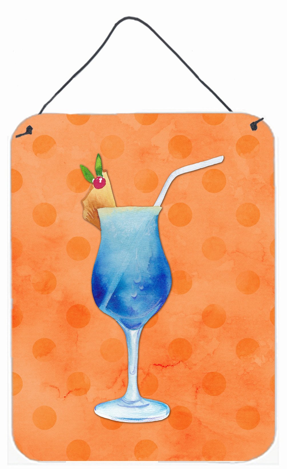 Summer Cocktail Orange Polkadot Wall or Door Hanging Prints BB8233DS1216 by Caroline's Treasures