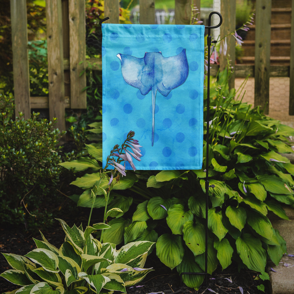 Sting Ray Blue Polkadot Flag Garden Size BB8236GF  the-store.com.