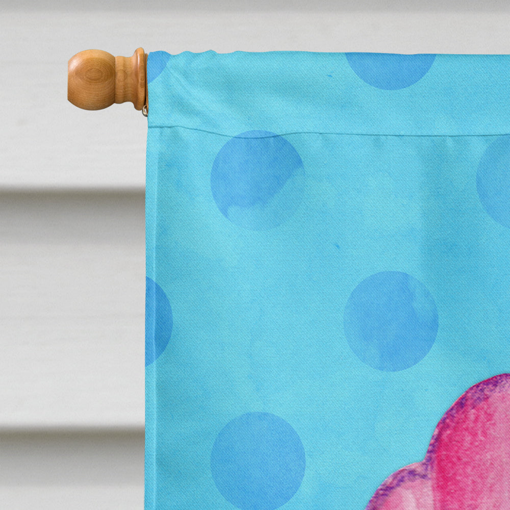 Pink Sea Shell Blue Polkadot Flag Canvas House Size BB8241CHF  the-store.com.