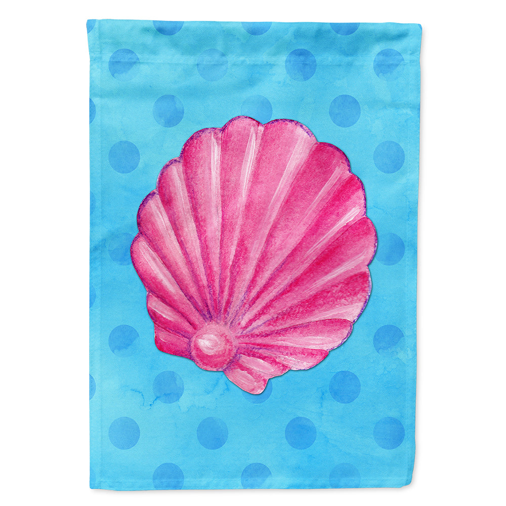 Pink Sea Shell Blue Polkadot Flag Canvas House Size BB8241CHF  the-store.com.