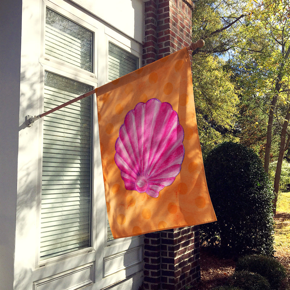 Pink Sea Shell Orange Polkadot Flag Canvas House Size BB8243CHF  the-store.com.