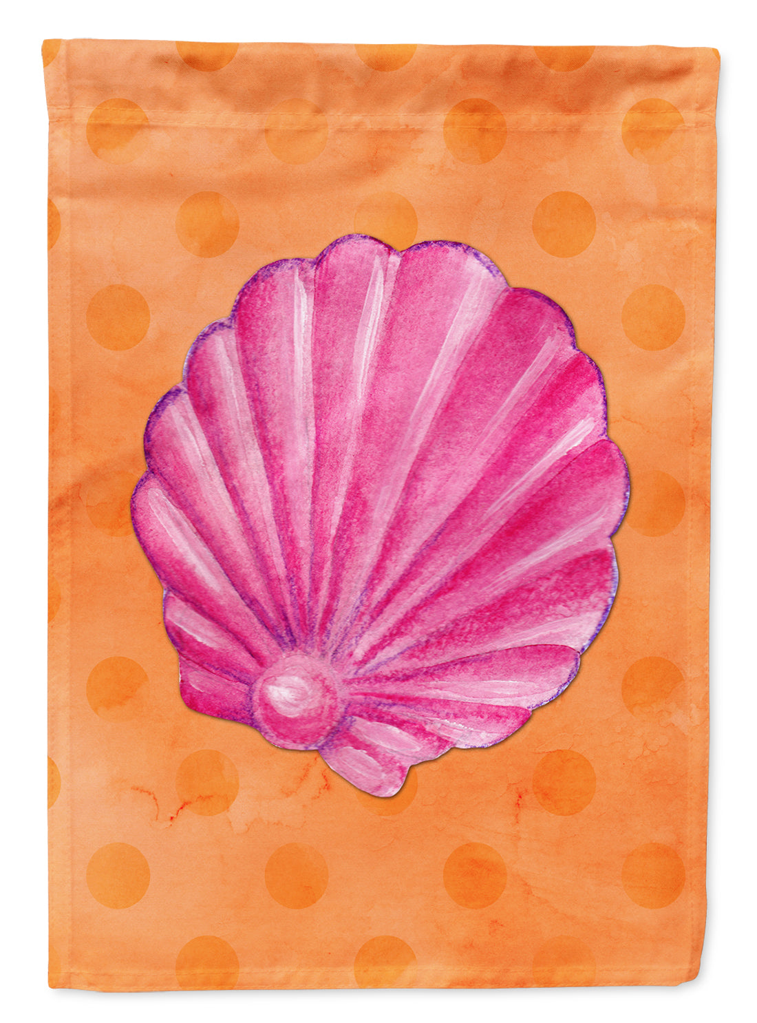 Pink Sea Shell Orange Polkadot Flag Garden Size BB8243GF  the-store.com.