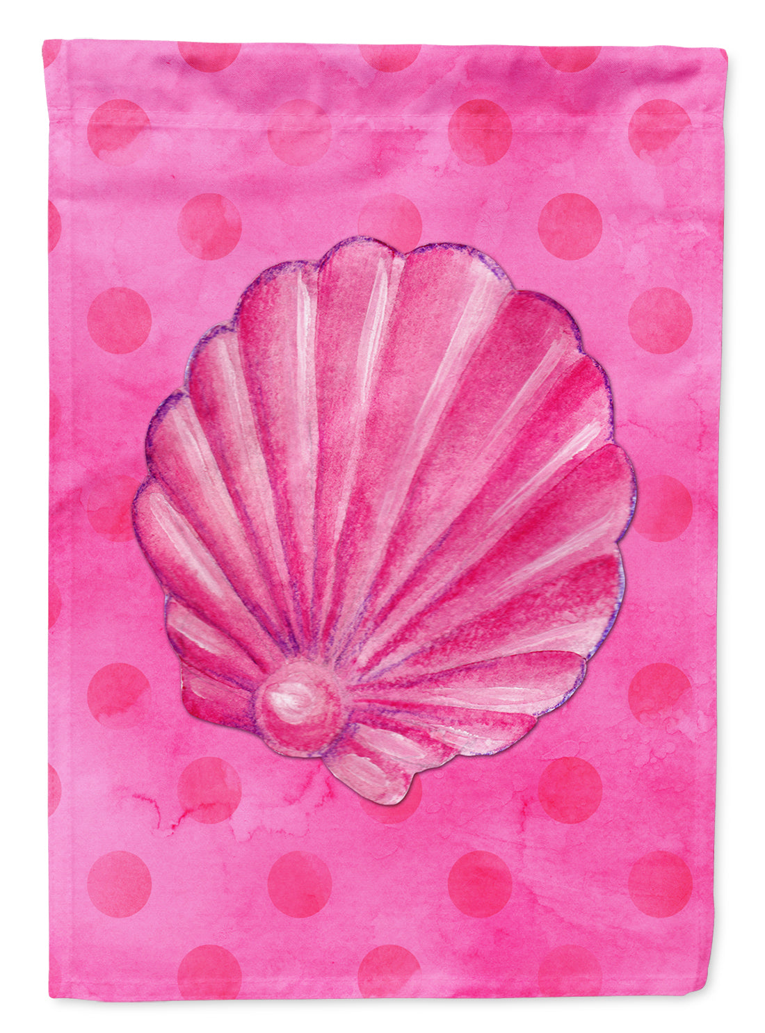 Pink Sea Shell Pink Polkadot Flag Garden Size BB8244GF  the-store.com.