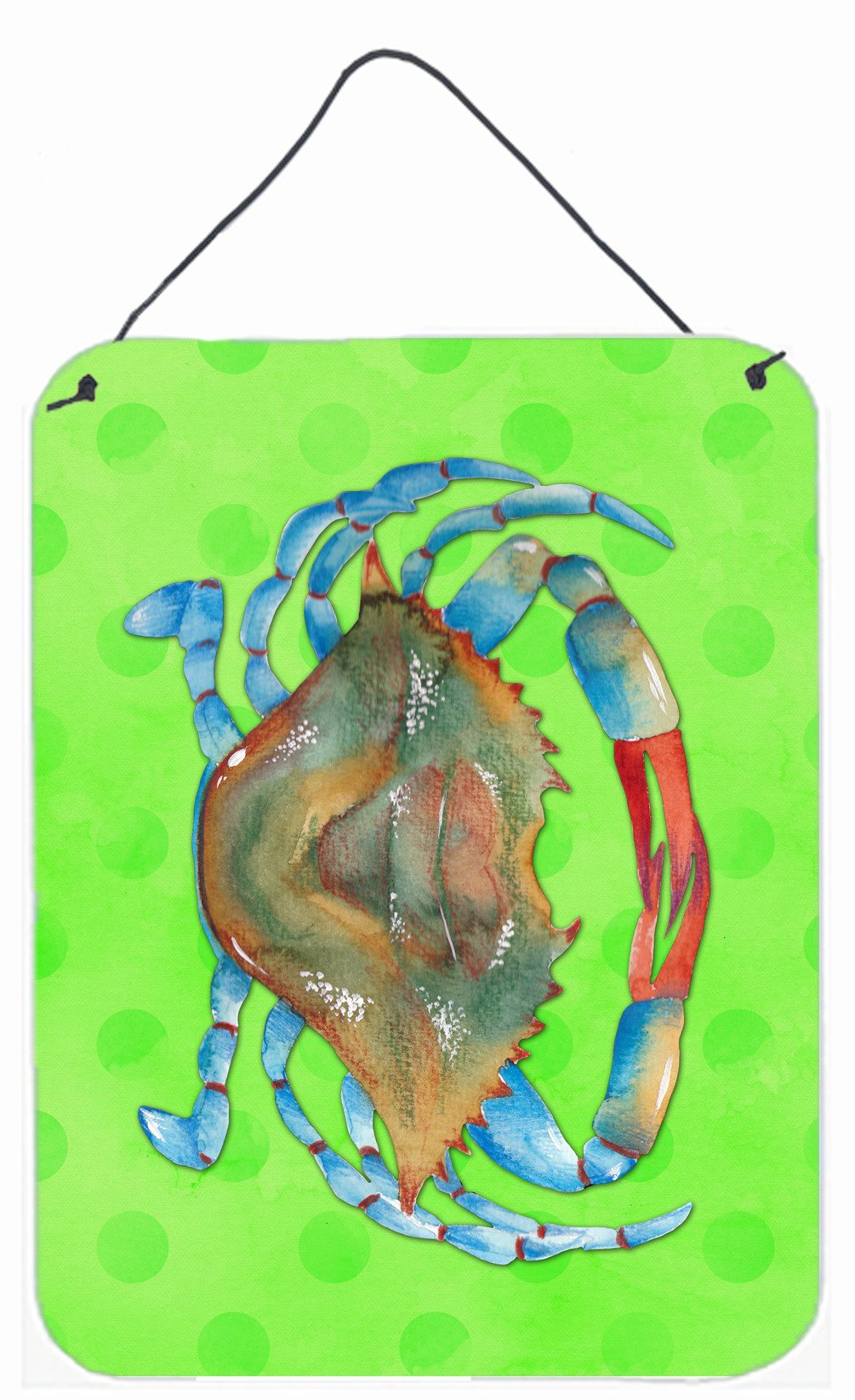 Blue Crab Green Polkadot Wall or Door Hanging Prints BB8245DS1216 by Caroline's Treasures