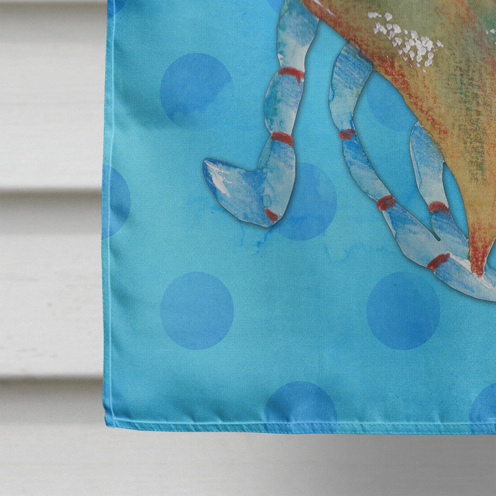 Blue Crab Blue Polkadot Flag Canvas House Size BB8246CHF  the-store.com.