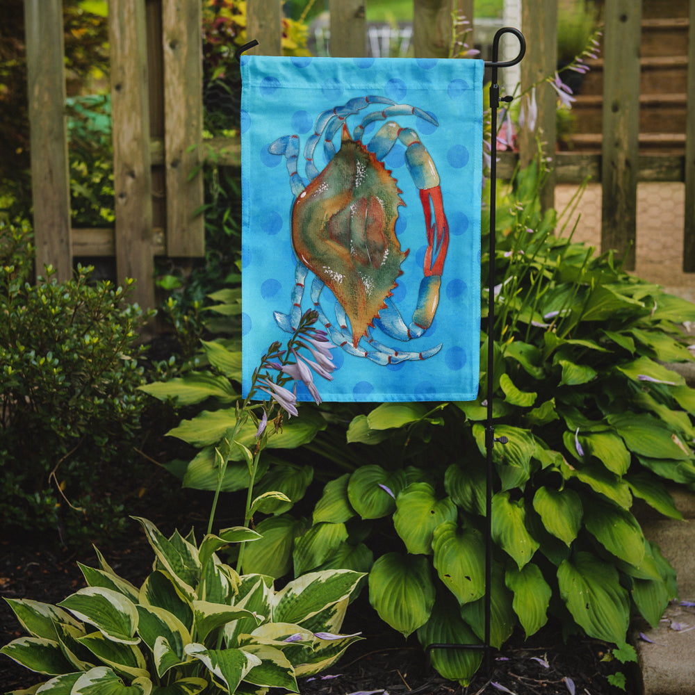 Blue Crab Blue Polkadot Flag Garden Size BB8246GF  the-store.com.