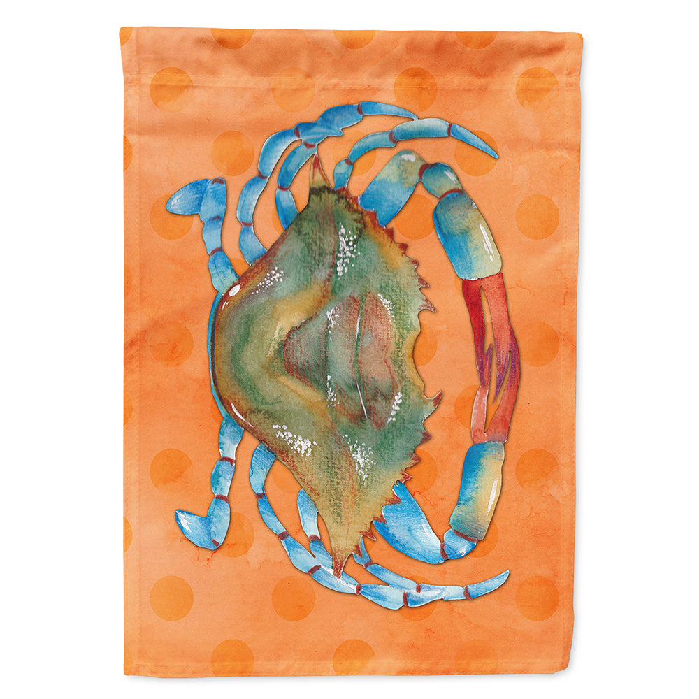 Blue Crab Orange Polkadot Flag Canvas House Size BB8248CHF  the-store.com.