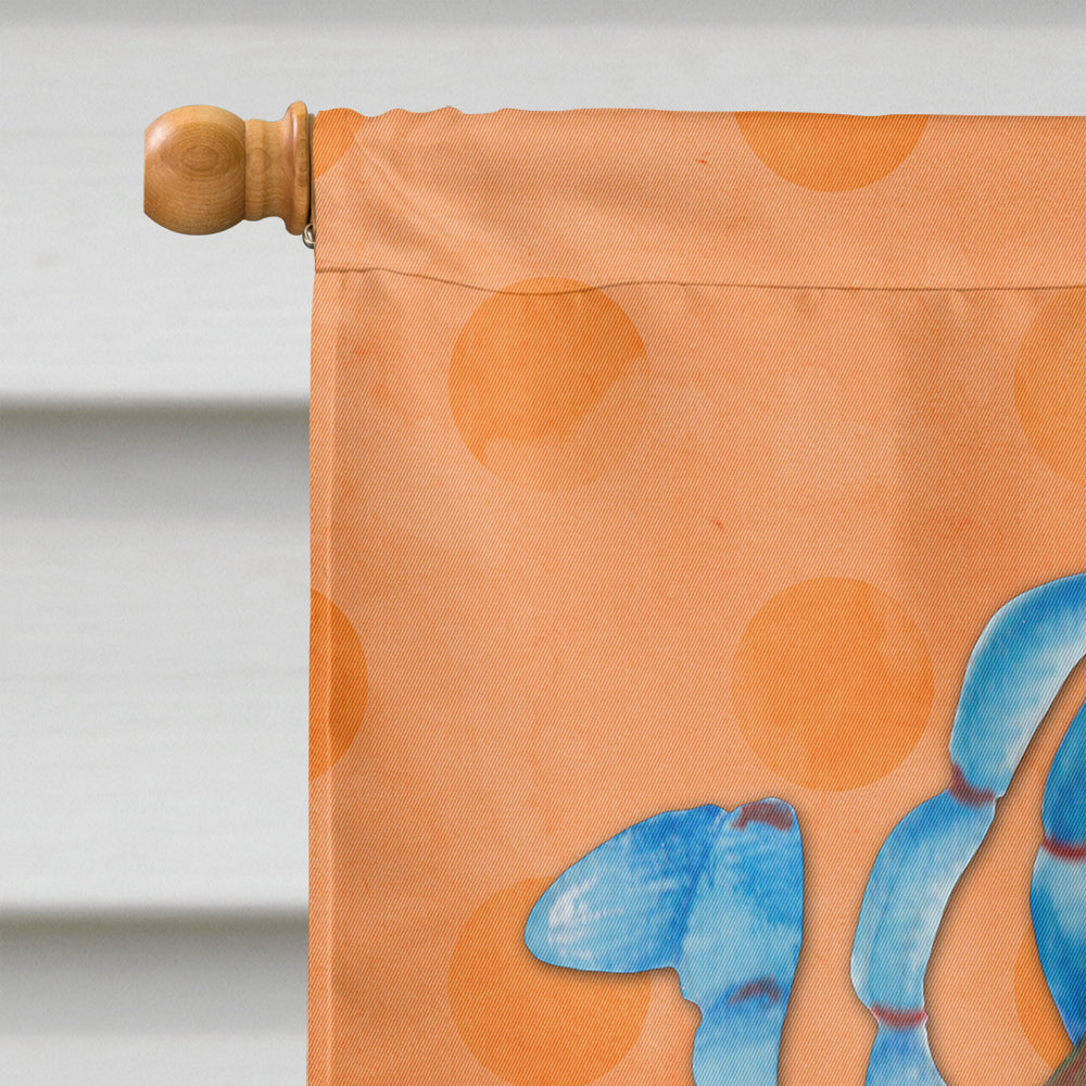 Blue Crab Orange Polkadot Flag Canvas House Size BB8248CHF  the-store.com.