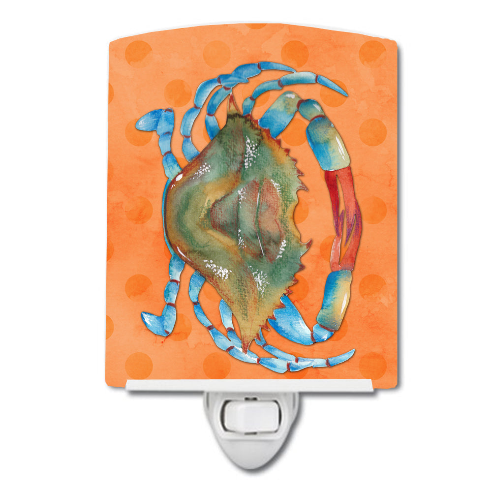 Blue Crab Orange Polkadot Ceramic Night Light BB8248CNL - the-store.com